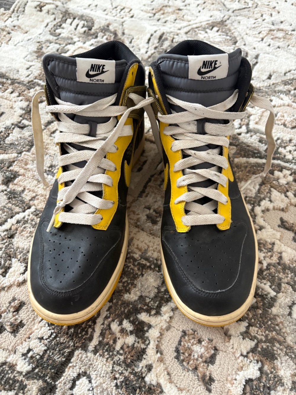 Nike North High-Top Sneakers in Black and Yellow